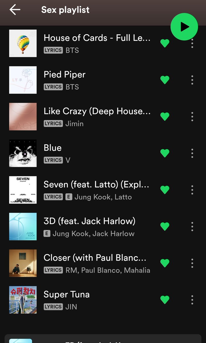 mhereonlyforbts's tweet photo. Sex Playlist: https://t.co/gbikBg76Yt