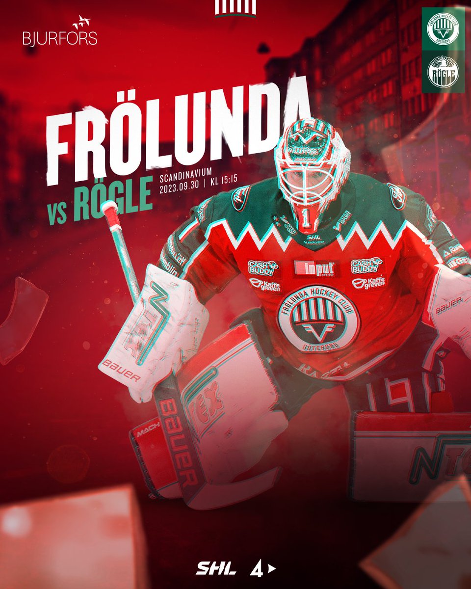 MATCHDAG! Rögle kommer till Göteborg för match. Nedsläpp 15.15 i Scandinavium, vi ses där!