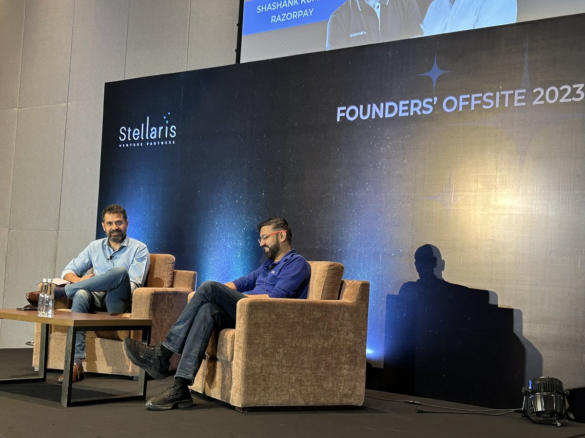 rchowdhri's tweet photo. Chase your goals, don’t chase the trends. Advise from @shashank_kr to founders at @Stellaris_VP offsite https://t.co/5ZyIZlga2W