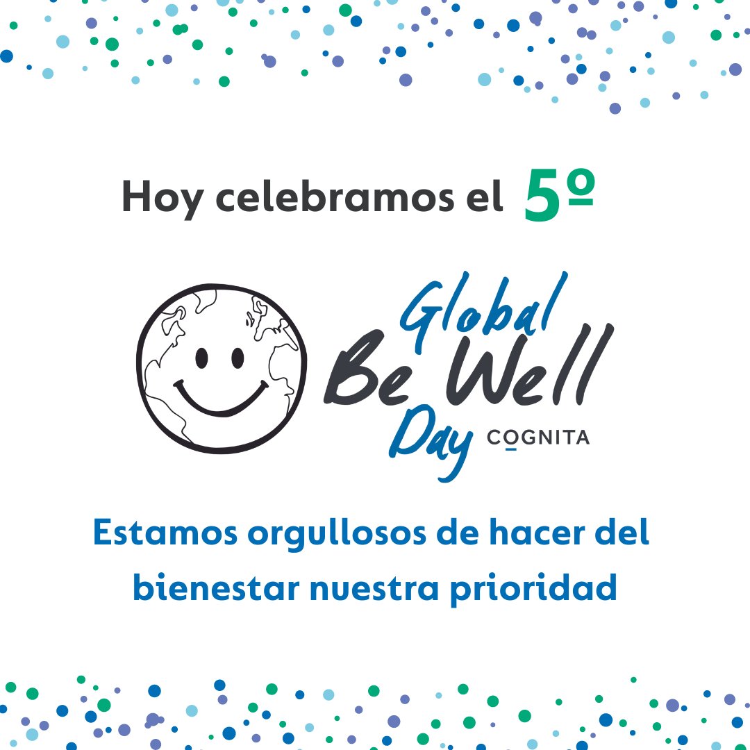 ¡Ha llegado el día! 🎉📅 Hoy nos unimos a los más de 100 centros en todo el mundo que forman parte de @CognitaSchools para celebrar una fecha clave en el calendario: el #GlobalBeWellDay 🤩 #GBWD2023 #DigitalWellbeing