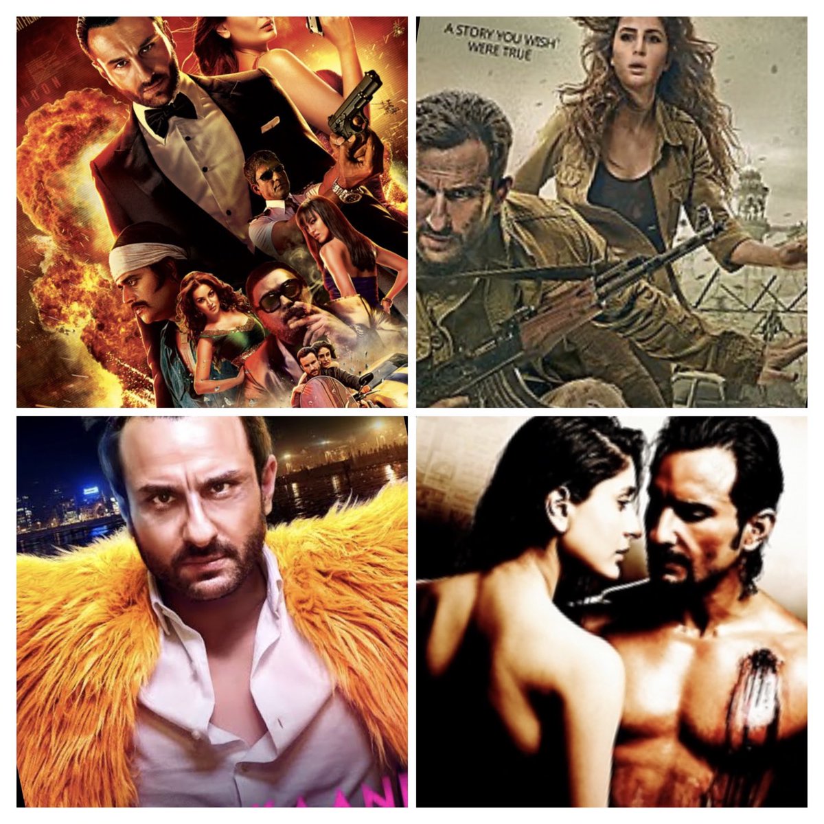 Four underrated #SaifAliKhan must watch films 

#AgentVinod
#Phantom
#Kurbaan
#KaalaKaandi