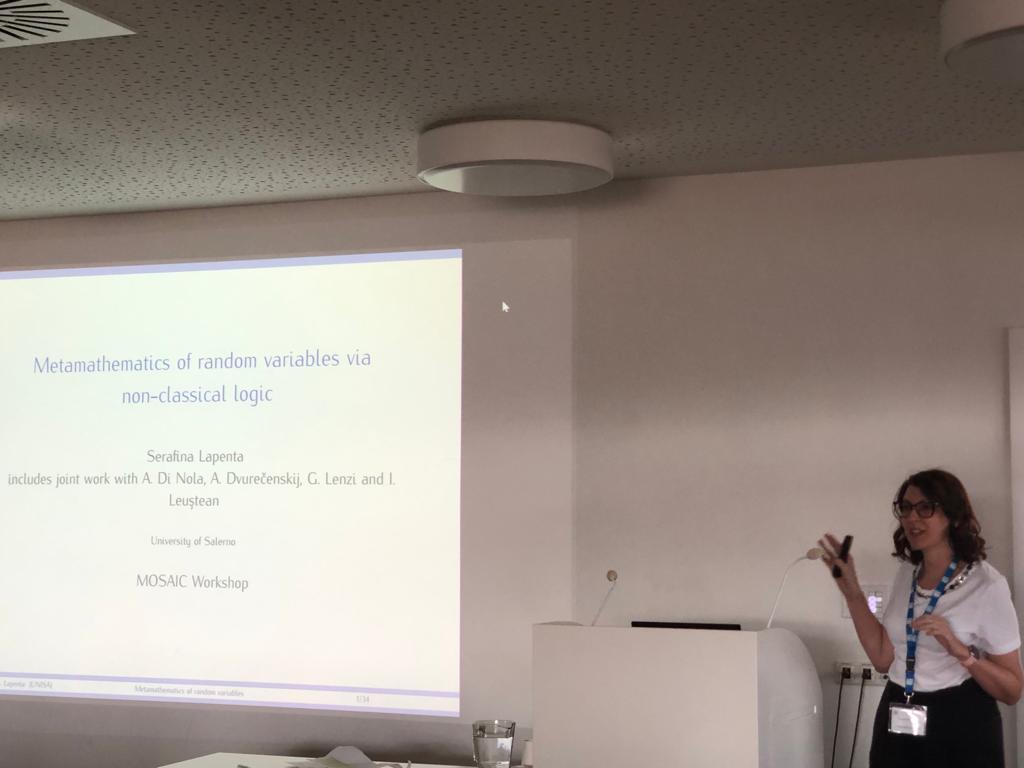 MOSAIC85231530's tweet photo. Serafina Lapenta's invited talk "Metamathematics of random variables via non-classical logic" at MOSAIC 2023 https://t.co/LYRcx5GLI8