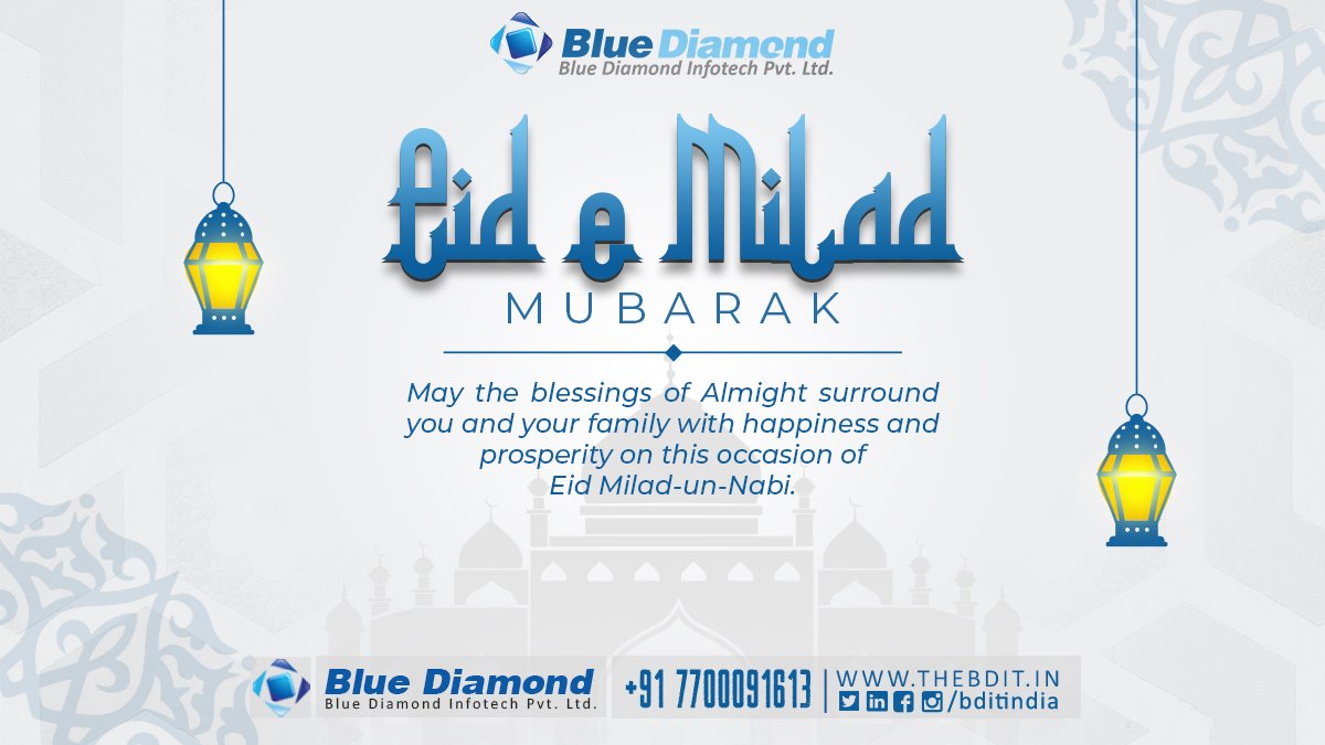 bditindia's tweet photo. May the blessings of Almight surround you and your family with happiness and prosperity on this occasion of Eid Milad-un-Nabi. https://t.co/kpVdcoFBTf