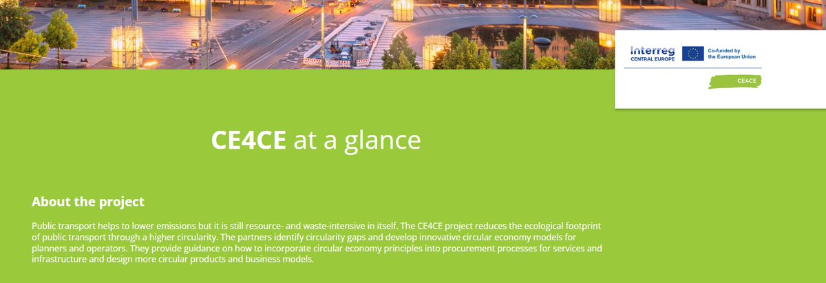 Scopri le attività del progetto <a href="/Interreg_CE4CE/">Interreg CE4CE</a>  finanziato da @InterregCE . Il progetto mira a ridurre l’impronta ecologica del trasporto pubblico attraverso modelli innovativi di economia circolare.
PP: <a href="/redmint_eu/">redmint</a> #ATBMobilità 
👉interreg-central.eu/projects/ce4ce/
#cooperationiscentral