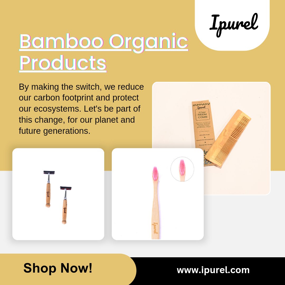 Say goodbye to plastic and embrace eco-friendly alternatives like our bamboo toothbrushes, razors, combs, and more. 🌱 #BambooRevolution #EcoFriendlyLiving #SustainableChoices #GreenProducts #BambooLife #PlasticFree #NaturalBeauty #GoGreen #CleanLiving #BambooBrush #ReduceReuse