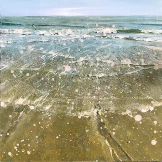 LornaKirin's tweet photo. ‘Saturated Sands’ Oil on panel 12 x 12 inches. Now at @bellfineart 

#lornakirin #contemporarypainter #ukartist #oilonboard #water #painting #Seascape #shallows #ripples #wave #sea #tide #shore #bellfineart #artgallery https://t.co/3UWDPWrC5f