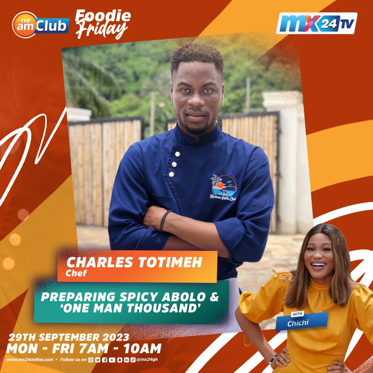 mx24gh's tweet photo. Let’s also learn how to prepare spicy Abolo and ‘one man thousand’ and spotlight ‘Miss Legon City’

(2/2) 

#mx24gh #funfearlessfactual #TheAmClub https://t.co/4iLlYv3HZS