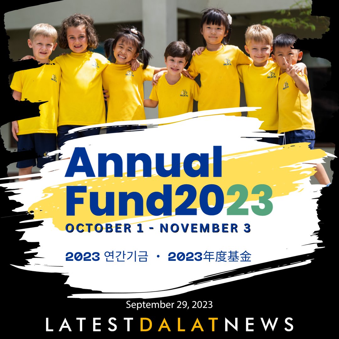 dalatmalaysia's tweet photo. The 2023 Annual Fund campaign gets underway on Monday, October 2nd.

Read about the 2023 Annual Fund campaign and more in this week’s Dalat News ➡️
https://t.co/mNzwVuaUDf
#dalatinternationalschool #educationforlife #dalatnews #annualfund2023 https://t.co/O2QJejb0HC