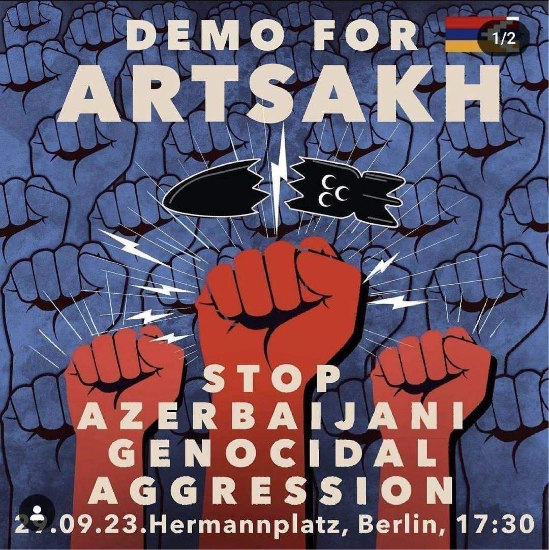 Tausende flüchten aus der Repubik #Arzach vor den aserbaidschanischen Truppen, die sich im Land postiert haben. Demo für die Republik Arzach: Freitag, 29.09., 17.30 Uhr, Hermannplatz, Berlin. #b2909