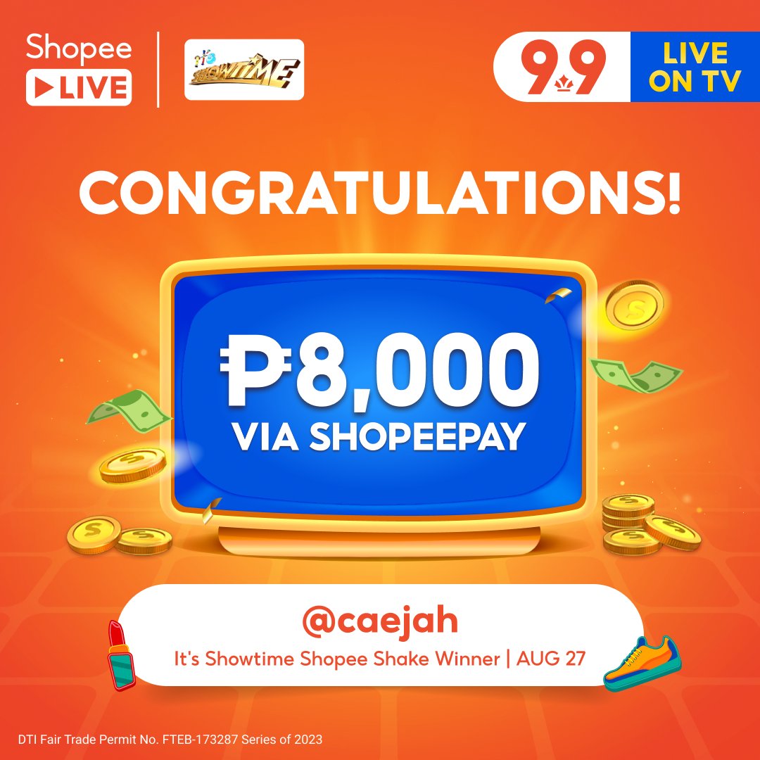 ShopeePH's tweet photo. Abot-langit ang saya nila @/mw5iypcdm8 @/vinebolon94 @/caejah @/merilymadera605 dahil panalo sila ng ₱8,000 via ShopeePay, Congratulations!

Sumali na #ShopeeShake at malay mo Bestie ikaw na ang susunod na manalo 🤩

Download the Shopee app now 👉 https://t.co/9thoKnpCQE https://t.co/SnaxftJd7u