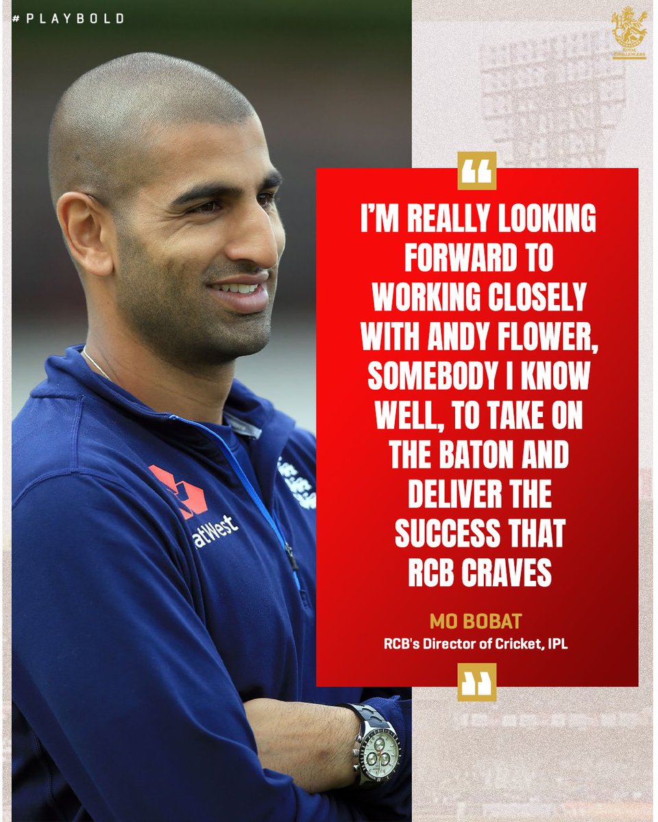 RCBTweets's tweet photo. RCB appoints Mo Bobat as the Director of Cricket for IPL. 🚨

Bobat has served England Cricket as their Performance Director since 2019, and has been a part of the ECB set up for 12 years, during which England lifted the T20I and ODI World Cups.  🏆

Bobat has also worked very closely with Andy Flower during his coaching tenure with England. 🤝

#PlayBold #ನಮ್ಮRCB