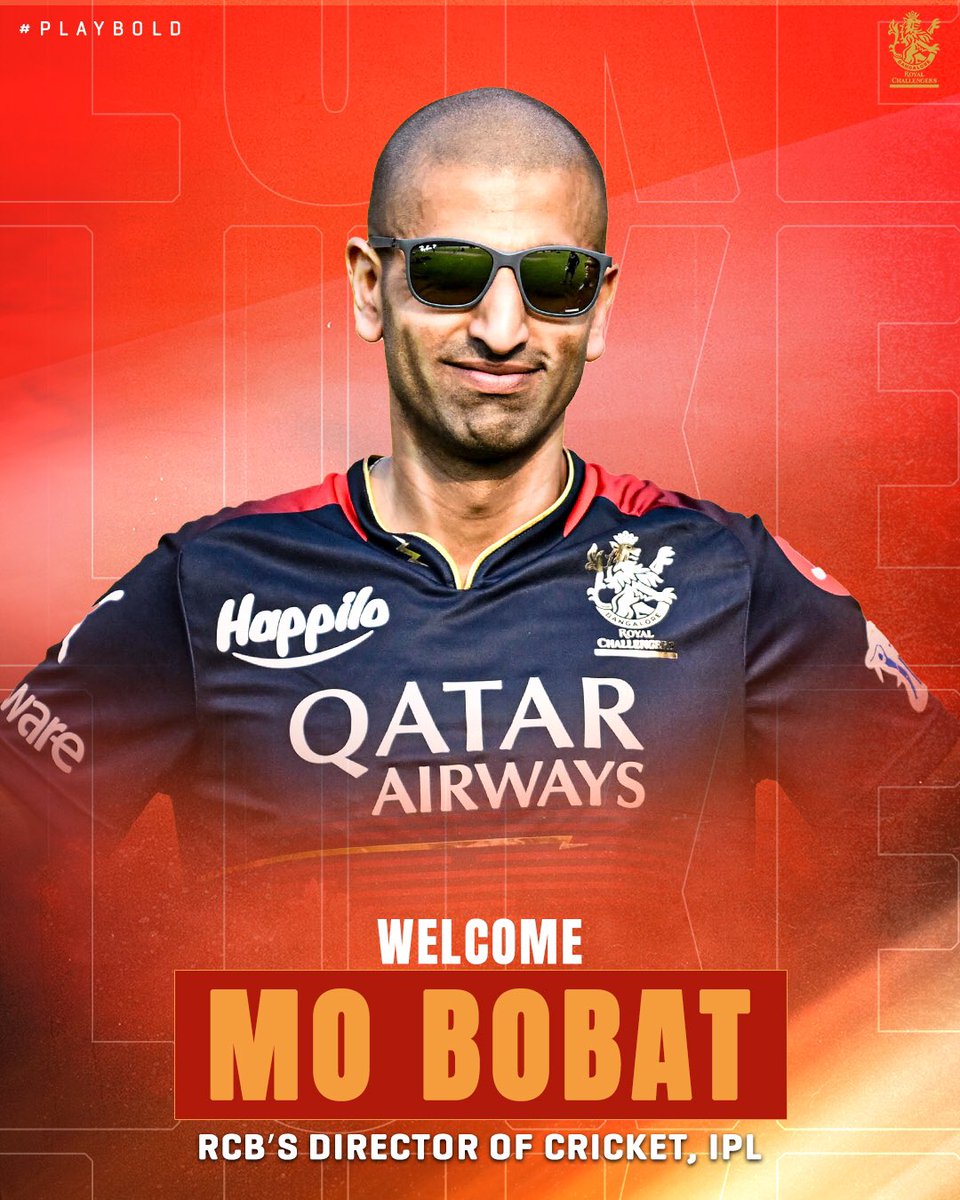 RCBTweets's tweet photo. RCB appoints Mo Bobat as the Director of Cricket for IPL. 🚨

Bobat has served England Cricket as their Performance Director since 2019, and has been a part of the ECB set up for 12 years, during which England lifted the T20I and ODI World Cups.  🏆

Bobat has also worked very closely with Andy Flower during his coaching tenure with England. 🤝

#PlayBold #ನಮ್ಮRCB