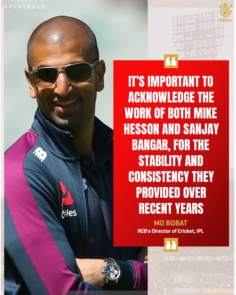 RCBTweets's tweet photo. RCB appoints Mo Bobat as the Director of Cricket for IPL. 🚨

Bobat has served England Cricket as their Performance Director since 2019, and has been a part of the ECB set up for 12 years, during which England lifted the T20I and ODI World Cups.  🏆

Bobat has also worked very closely with Andy Flower during his coaching tenure with England. 🤝

#PlayBold #ನಮ್ಮRCB