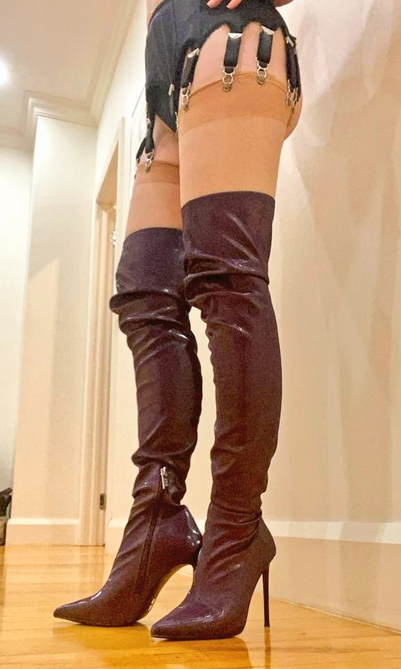 garter belt boots Over Knee Pleater Boots with Garter Belt – Pink Pirate Boutique main image 1