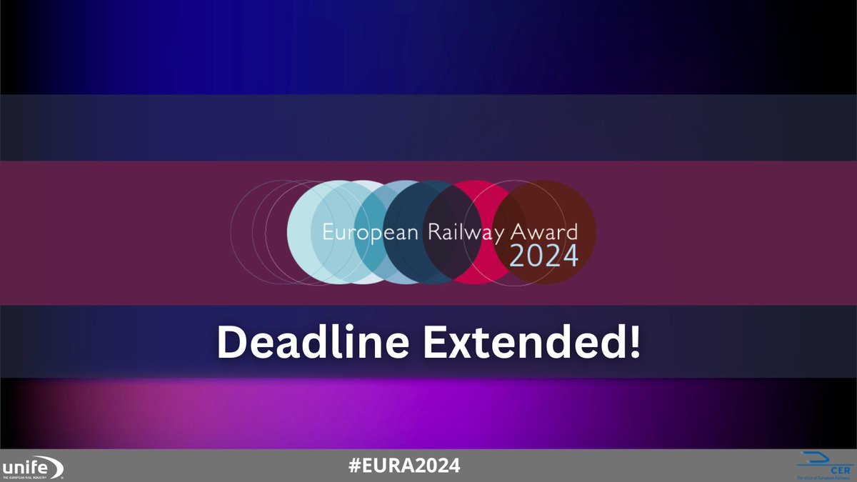 EU_RailwayAward's tweet photo. At #EURA2024, we recognise the impressive work being done to attract, train and retain new talent in the sector. 
Let us know about your success stories by applying to become our 2024 Rail Trailblazer. 
Apply before the 15th of October 2023. 

Click here: https://t.co/9OIzcKEN9m https://t.co/a4s7xJNdND