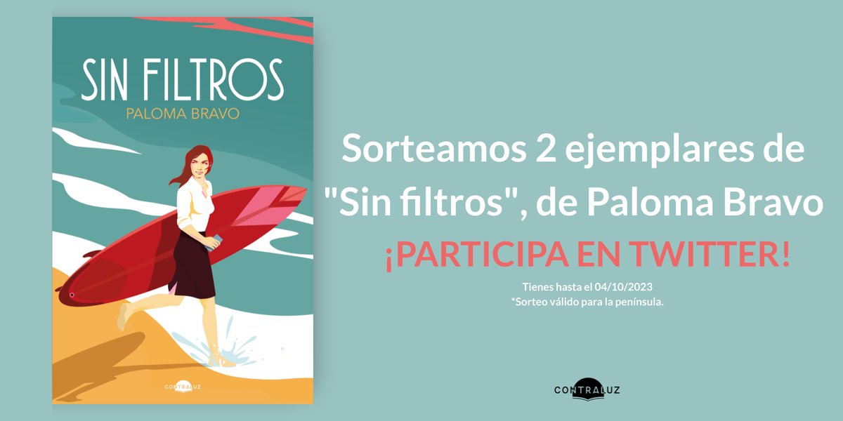 Contraluz_ed's tweet photo. 📢¡Lanzamos SORTEO!  Sorteamos 2 libros de @PalomaBravo, #Sinfiltros. 
Participa siguiendo estos pasos:
1.Seguir a @contraluz_editorial 
2.En una palabra ¿qué es para ti la amistad?, y menciona a tu amig@ inseparable. 
3.Dale un like ❤️ 
*No válidos perfiles exclusivos de sorteos https://t.co/BSLIggqznx