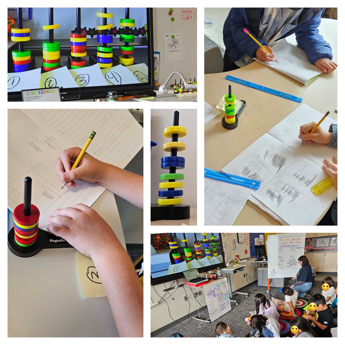 3rd graders @SartoriSTEM are learning about noncontact forces. Recently, students made & compared various configurations on magnet toys, measured gap size & explained why gap sizes would vary. Up next: Use this conclusion to figure out configuration to launch top magnet highest!