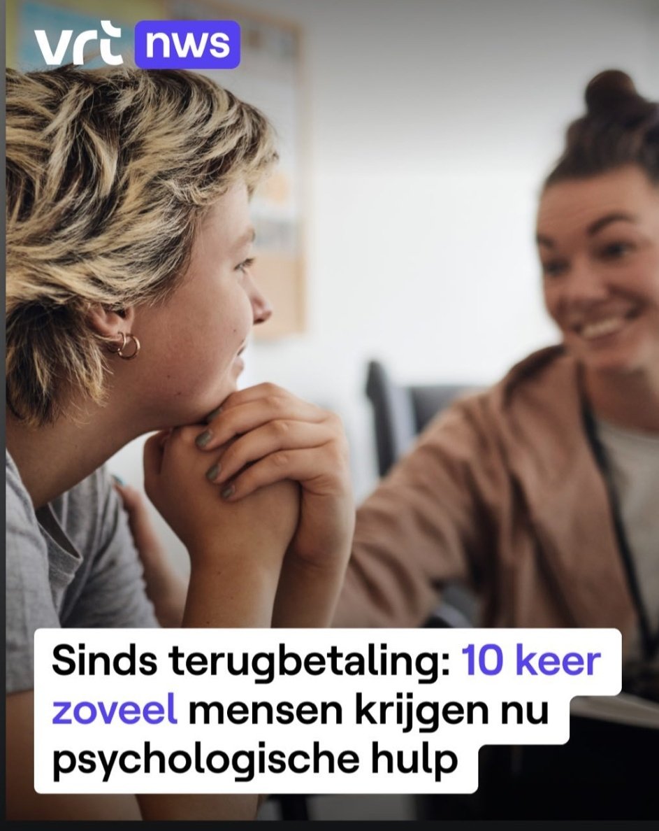 JeroenSchoenm's tweet photo. Sinds de terugbetaling via #elp krijgen 10x meer mensen #psychologische hulp.
En we werken door aan het verbeteren van de conventie en wegnemen drempels.
#teamFVDB βοΈ
#nuvooruit πΉ
#ggz #ELP https://t.co/kTqehjyZf3