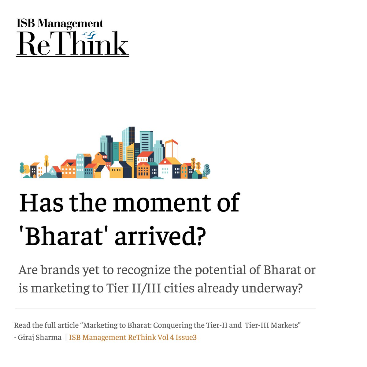 ISB Management ReThink (@isbmgmtrethink) on Twitter photo Offering his take on marketing in Tier-II cities and beyond in 'Bharat', Giraj Sharma, Founder-Director, BehindThe_Moon Consultants, discusses the opportunities that the population in these geographies offers.
#branding #marketing #bharat
<a href="/HiOnMoon/">Giraj</a> <a href="/ISBedu/">Indian School of Business (ISB)</a> <a href="/ISB_CEE/">ISB Executive Education</a> <a href="/TheISBAlumni/">ISB Alumni Association (ISBAA)</a> Offering his take on marketing in Tier-II cities and beyond in 'Bharat', Giraj Sharma, Founder-Director, BehindThe_Moon Consultants, discusses the opportunities that the population in these geographies offers.
#branding #marketing #bharat
<a href="/HiOnMoon/">Giraj</a> <a href="/ISBedu/">Indian School of Business (ISB)</a> <a href="/ISB_CEE/">ISB Executive Education</a> <a href="/TheISBAlumni/">ISB Alumni Association (ISBAA)</a>