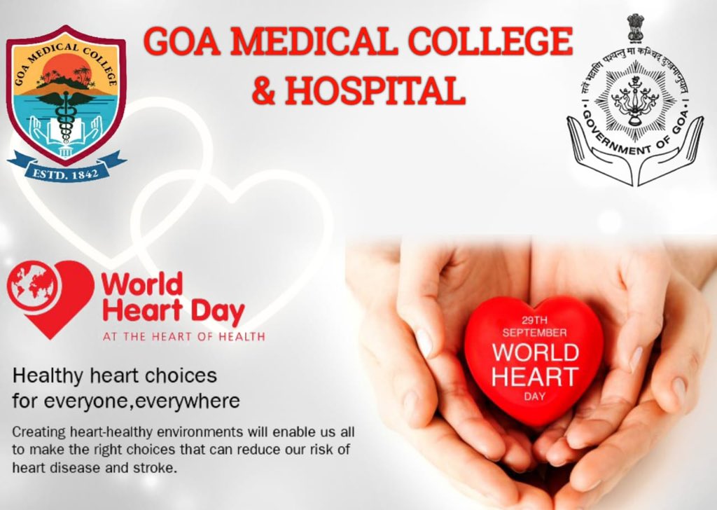 At Goa Medical College & Hospital, we're committed to keeping hearts healthy and beats strong. Here's to a world with healthier hearts and happier lives! #WorldHeartDay