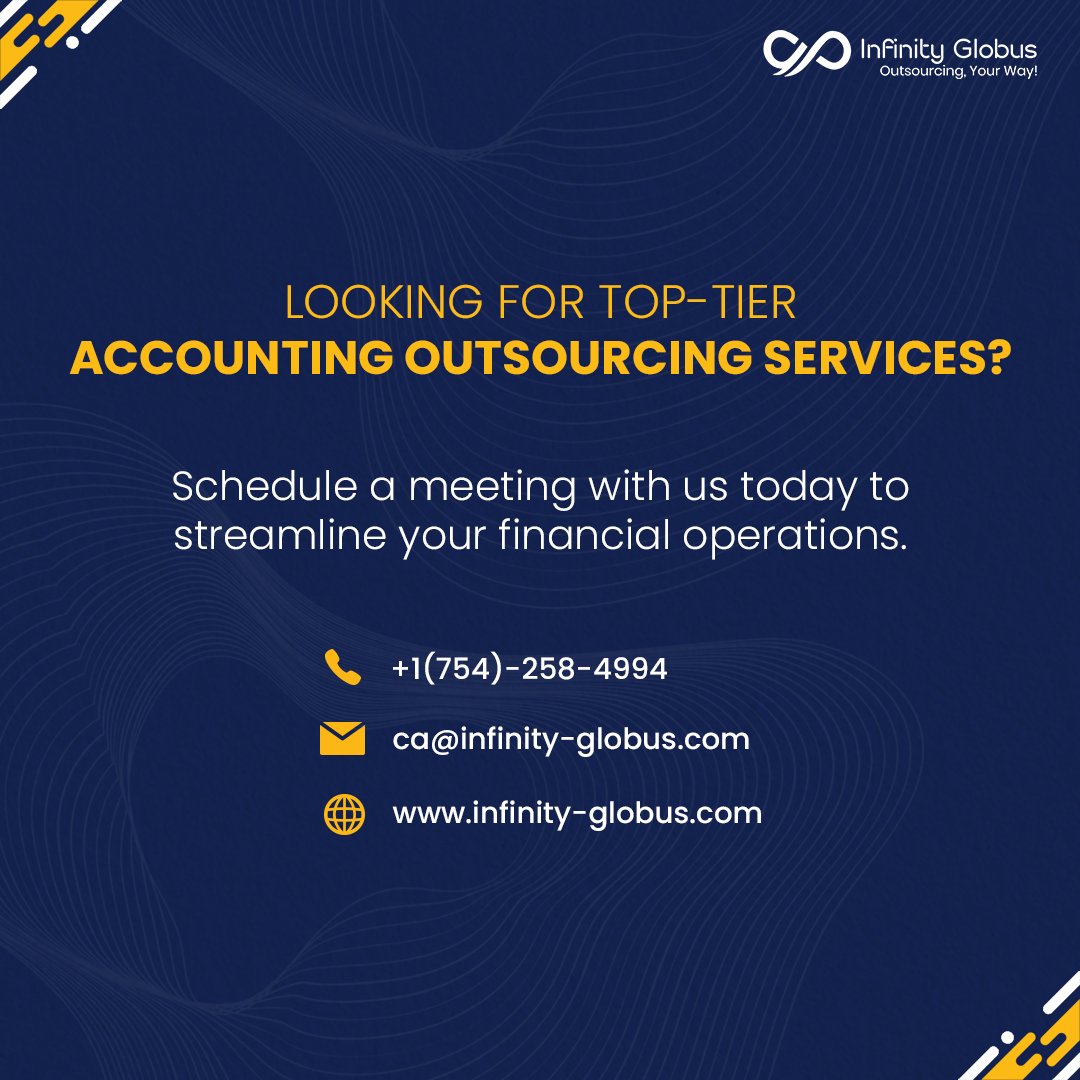 Seeking Top-Tier Accounting Outsourcing Services in Canada?

Contact us today at +1(754)-258-4994 or drop us a mail us at ca@infinity-globus.com.

#InfinityGlobusCanada #canadianaccounting #accounting #outsourceaccounting #accountingservices