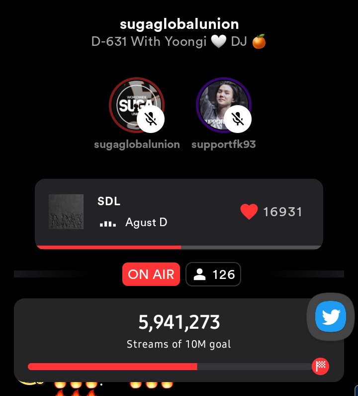 SupportMinKG93's tweet photo. Hi ARMY
🥢 SEPTEMBER STRONG BY D-DAY🔥 #24_7WITH_D_DAY #D_DAYFOR_BBMAS
THINKING ABOUT MIN YOONGI 💕
Dj Mandarina al AIRE en @STATIONHEAD con @SugaWWUnion
Únete ahora
📻 https://t.co/QesxXoCsNN
6M STREAMS
200 LISTENERS
GO GO https://t.co/CmvWhZCBJd