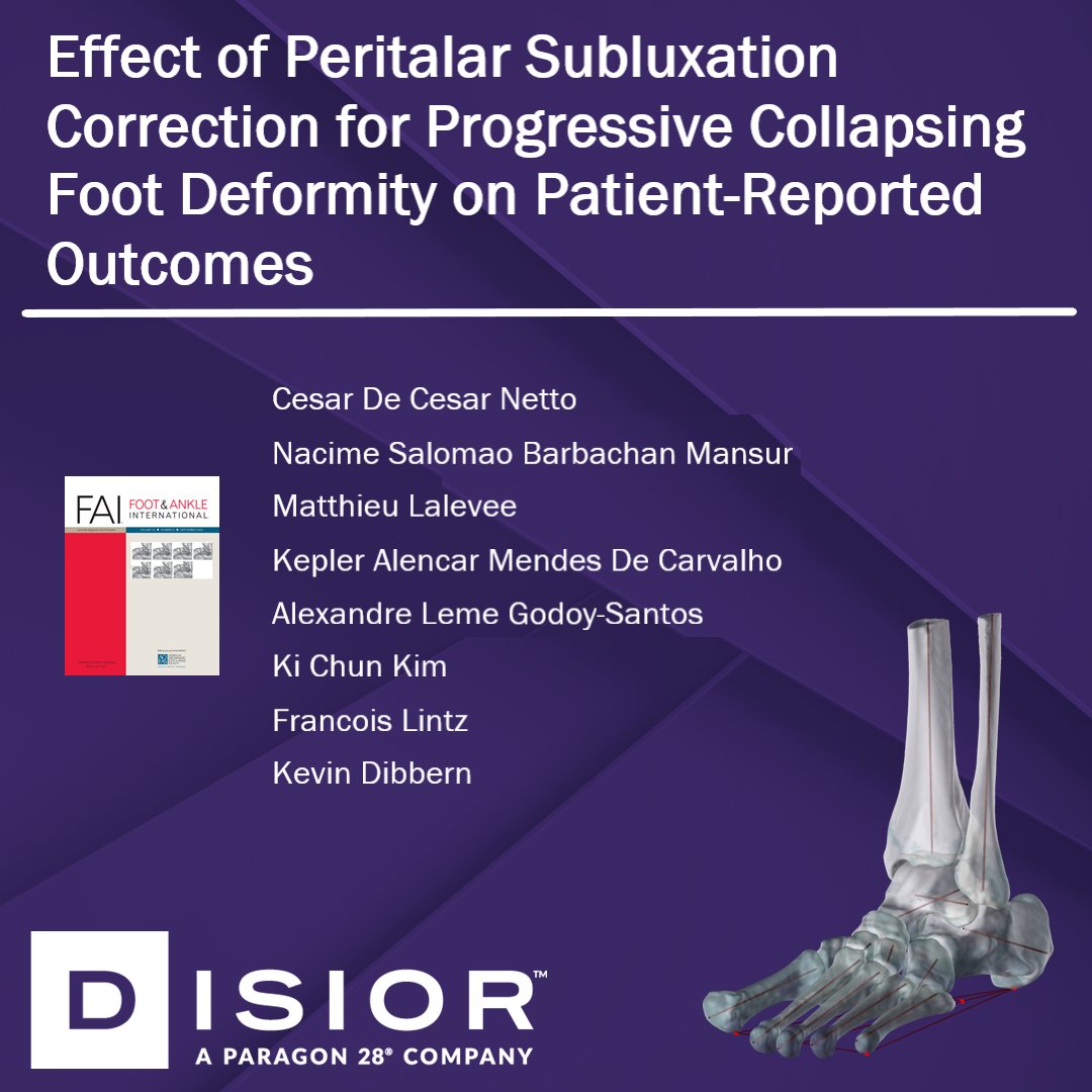 DisiorBonelogic's tweet photo. 📢New publication! Congratulations team: Cesar de Cesar Netto, Nacime Salomão Barbachan Mansur, Matthieu Lalevee, Kepler Carvalho, Alexandre Leme Godoy-Santos, Ki Chun Kim, François Lintz &amp; Kevin Dibbern. We are honoured to be a part of it! 

#Disior #Paragon28 #PCFD #WBCT #FNA https://t.co/VlgVTv0QwH