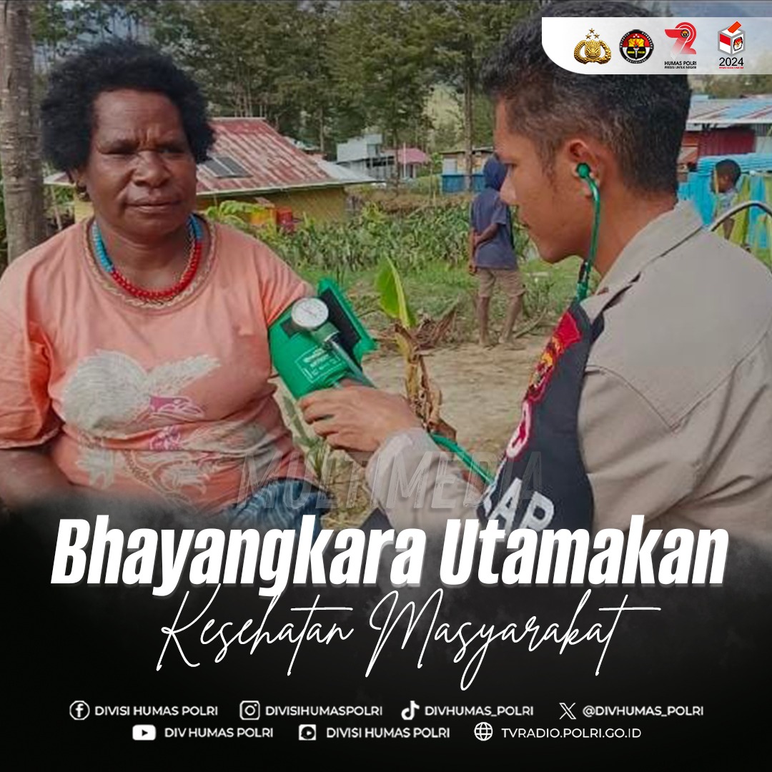 Humaspacet1's tweet photo. Bentuk Pengabdian Nyata Bhayangkara Utamakan Kesehatan Masyarakat

Jajaran Kepolisian terus memberikan pelayanan kesehatan gratis untuk masyarakat orang asli Papua (OAP) sebagai bentuk kepedulian Polri terhadap masyarakat di pedalaman Bumi Cenderawasih. #BersamaBerbagiKebaikan https://t.co/pELaDmrdhN