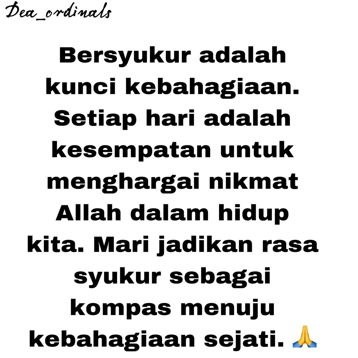 diora_anr's tweet photo. Bersyukur adalah kunci kebahagiaan. Setiap hari adalah kesempatan untuk menghargai nikmat Allah dalam hidup kita. Mari jadikan rasa syukur sebagai kompas menuju kebahagiaan sejati. 🙏❤️ #Bersyukur #NikmatAllah #Kebahagiaan https://t.co/iMCcxC9raa