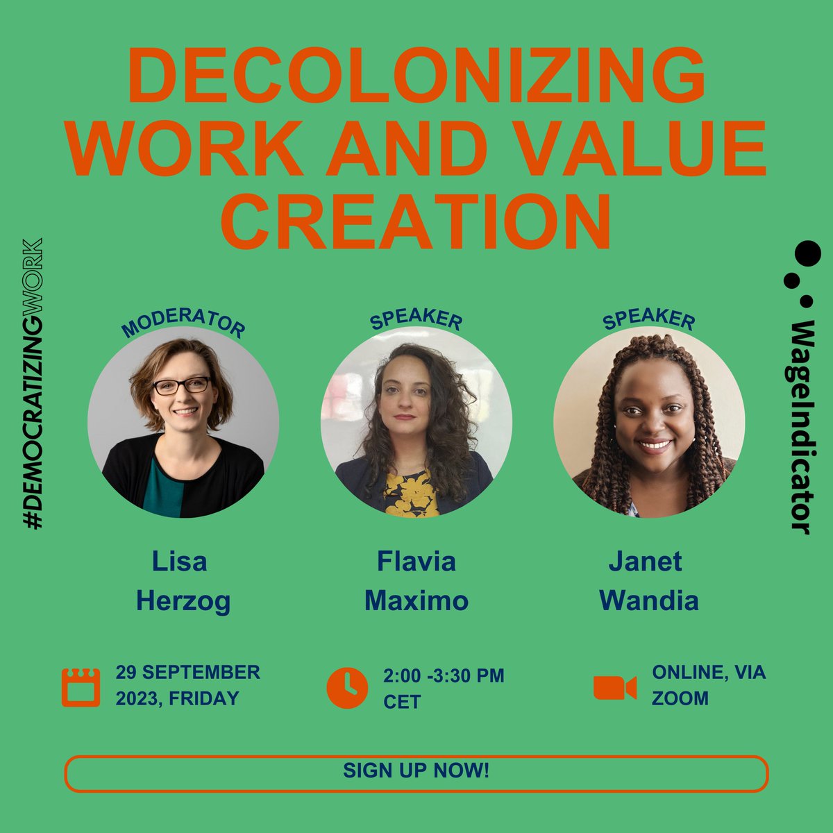 Only a few hours to go for our webinar hosted with #DemocratizingWork! Our expert panelists will discuss how we can decolonise #work and #value creation to create economies that do right be people and our planet.

If you haven't yet, sign up at wageindicator.org/about/events/2…