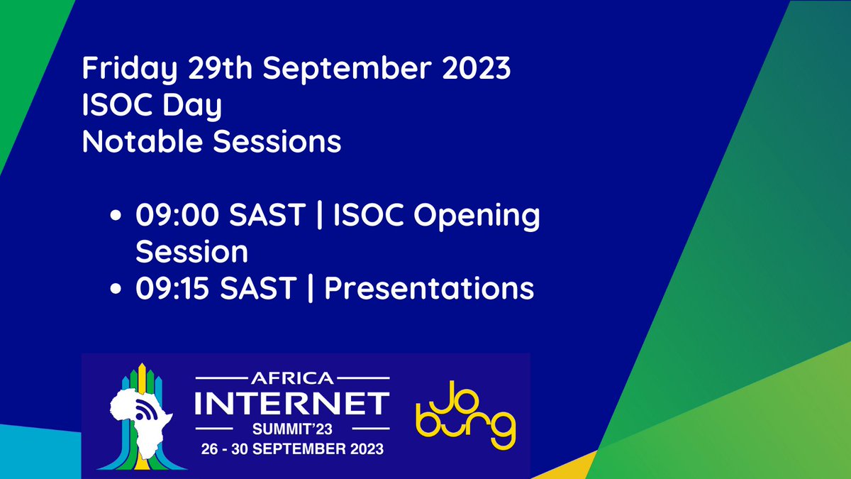AIS_Africa's tweet photo. Today is ISOC Day at #AIS23. View today’s sessions, the full schedule, and more here>> https://t.co/kfIw0zMsf6 https://t.co/NnejentyL2