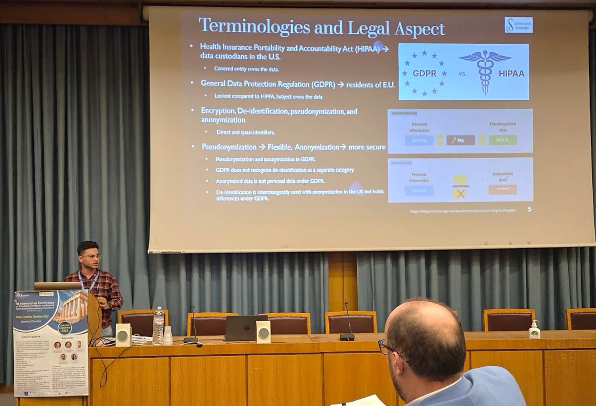 BMDLabUiS's tweet photo. Our Ph.D. research fellow, Neel Kanwal, gave a lecture on his accepted research work, "Balancing Privacy and Progress in Artificial Intelligence: Anonymization in Histopathology For Biomedical Research and Education," at  FAIEMA Conference (https://t.co/e3xxppIihC) https://t.co/cf0VOXX9Od