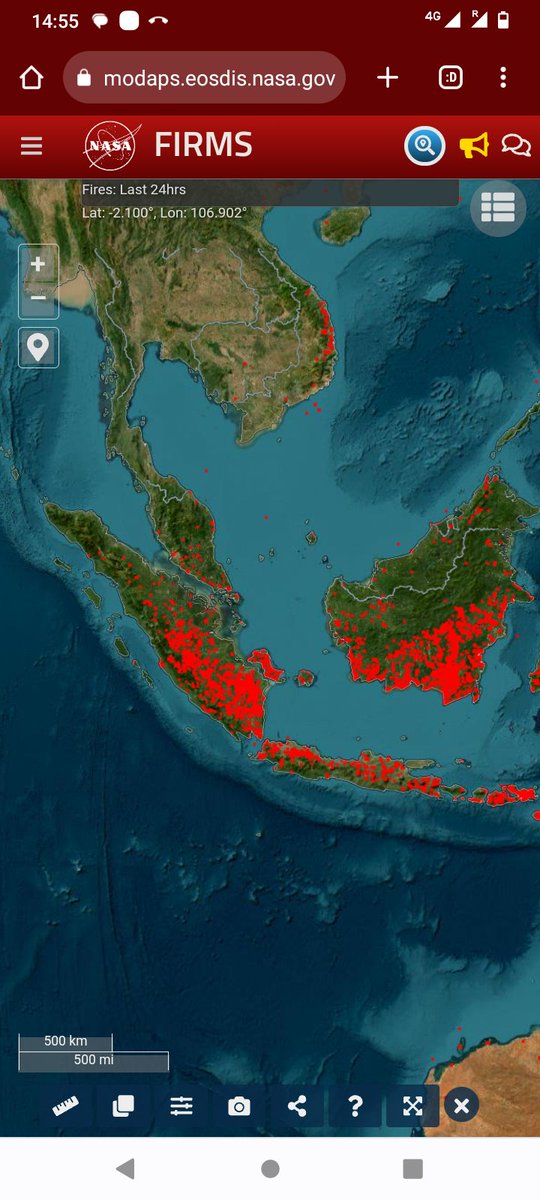 Not a good time to be in southern Thailand, Singapore or Malaysia, or parts of Indonesia.

Burning season in Indonesia.

#right2cleanair #airpollutionkills