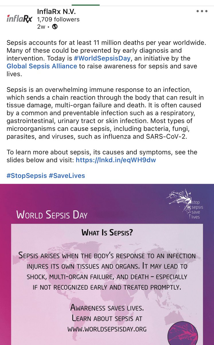 lexy9111's tweet photo. @Yash25571056 And as you can see, the inventor of Gohibic (InflaRx) is aware that COVID-19 is actually about sepsis. 

https://t.co/ENeSliZayM

#gohibic #vilobelimab #sepsis https://t.co/5lu2U3hi6f