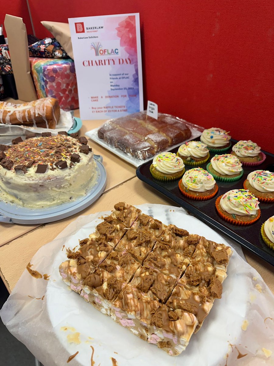 BakerLawLLP's tweet photo. We held a very successful fundraising day for our charity of the year, OFLAC. With lots of delicious cakes for sale and an exciting surprise raffle, we raised over £250! Special thank you to Ciara who joined us for work experience.   

https://t.co/TTZlM6Me7J https://t.co/6ANCSYKMp1