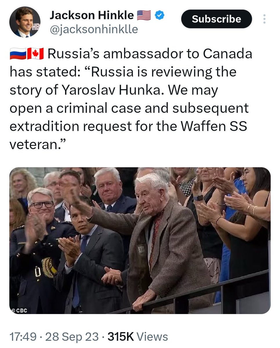 GabrielssonC's tweet photo. In other words:Russians are making up a story, find a "witness, who personally saw the guy killing dozens of civilians", demand extradition to send the 98 years old guy to forced labor camp https://t.co/Vc1JDXewqh