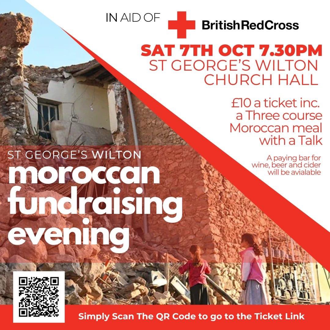 On Fri 8th Sept there was a devastating earthquake in Morocco. Church member was in the Atlas Mountains at the time of the quake. 
Hilary will be sharing her experiences along with a 3 Course Meal to raise much needed funds.
stgchurch.sumupstore.com/product/morocc… 
*LIMITED TICKETS REMAINING*