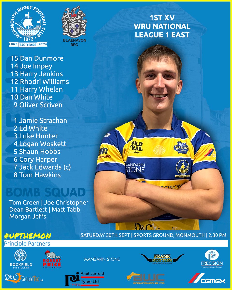 Monmouth Young Rugby (@monyoungrugby) on Twitter photo ‼️Squad Announcement‼️
🇺🇦 Monmouth 1st XV v <a href="/BlaenavonRugby/">Blaenavon_RFC</a> 🇺🇦
📅 Saturday 30th September
🕑 2.30pm
📍 Sports Ground, Monmouth, NP25 3EF
🏆 WRU National League 1
#upthemon #grassrootsrugby #rugby #supporttheboys #rugbyfamily #150thyear ‼️Squad Announcement‼️
🇺🇦 Monmouth 1st XV v <a href="/BlaenavonRugby/">Blaenavon_RFC</a> 🇺🇦
📅 Saturday 30th September
🕑 2.30pm
📍 Sports Ground, Monmouth, NP25 3EF
🏆 WRU National League 1
#upthemon #grassrootsrugby #rugby #supporttheboys #rugbyfamily #150thyear