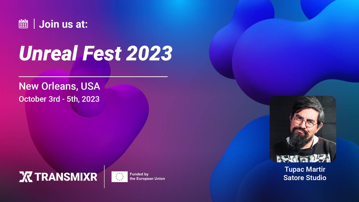 TRANSMIXR's tweet image. 🚀 Excited for #UnrealFest2023?

🗓️ If you're attending, don't miss the chance to connect with our TRANSMIXR partner, Tupac Matir from @SatoreStudio.

🎥 Let's chat about the future of  immersive experiences! #AR #VR #UnrealEngine #MeetUp