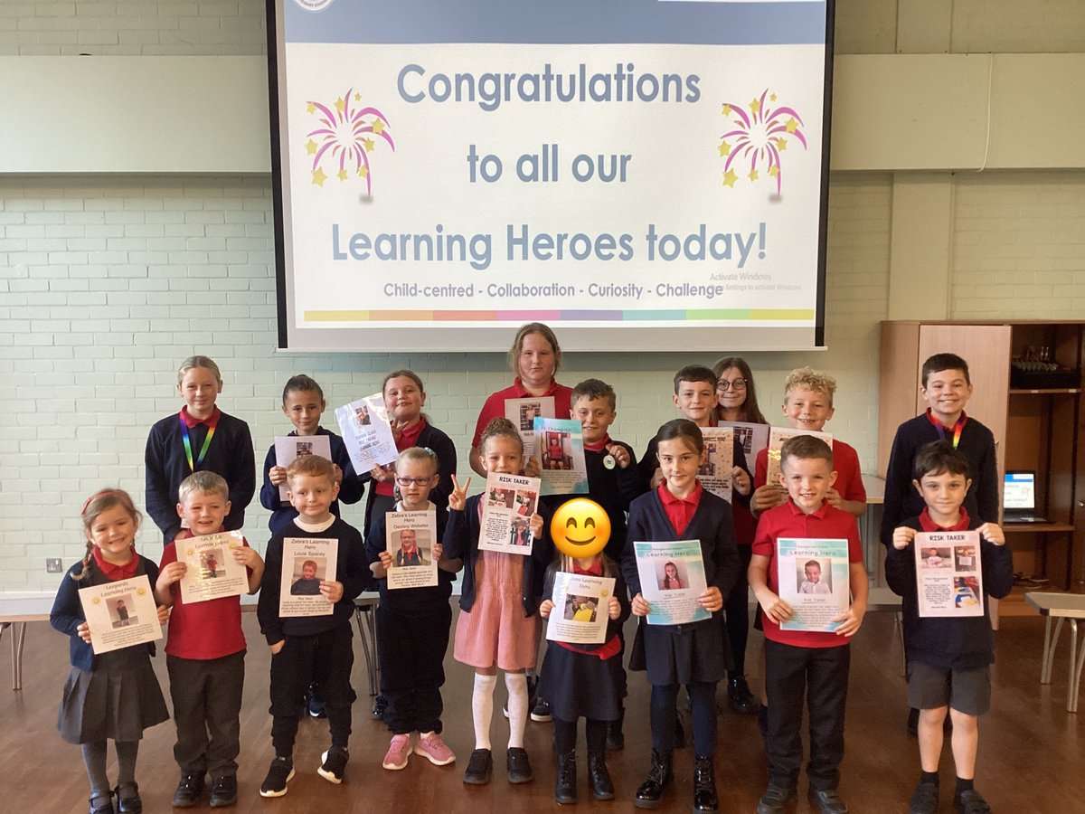 AnstonBrook's tweet photo. Well done to our incredible learning heroes this week! We had a lovely time sharing how we have been risk takers and we are proud that so many children are showing are school values! #LearningHeroes @WhiteWoodsPAT1 https://t.co/kcJxXTsc4l