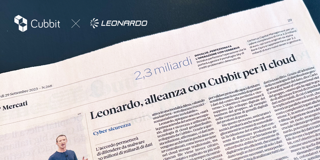 _cubbit's tweet image. 📣 𝐔𝐟𝐟𝐢𝐜𝐢𝐚𝐥𝐞: @Leonardo_IT e Cubbit, nasce il primo cloud super protetto

Leggi il comunicato stampa 👉 hubs.li/Q023PR140
