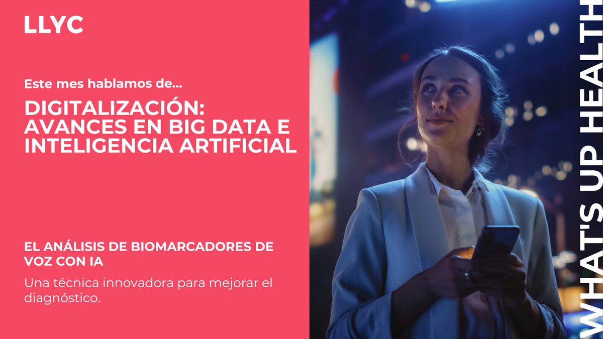 🤖 En el nuevo post de #WhatsUpHealth, analizamos las últimas aplicaciones de IA y Big Data en healthcare, como el uso en el análisis de los biomarcadores de voz. Una técnica que mejora el diagnóstico y la atención médica. Nos lo cuenta <a href="/RobertoCarreras/">Roberto Carreras</a> 👉ow.ly/MjOs50PQZyR