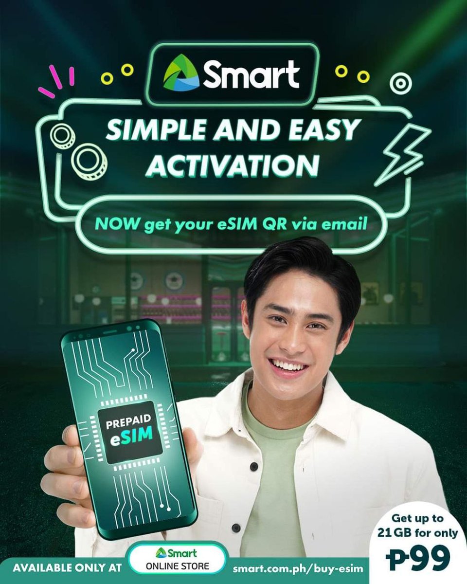 bilyonaryo_ph's tweet image. Get your Smart Prepaid eSIM digitally delivered to your email and start enjoying Smart’s Super Value promos!            

Purchase the Prepaid eSIM for only ₱99 and get up to 21 GB.            

Get yours now: smrt.ph/digiesimfb  

  #SmarteSIM #PowerAndMagicOfSmart