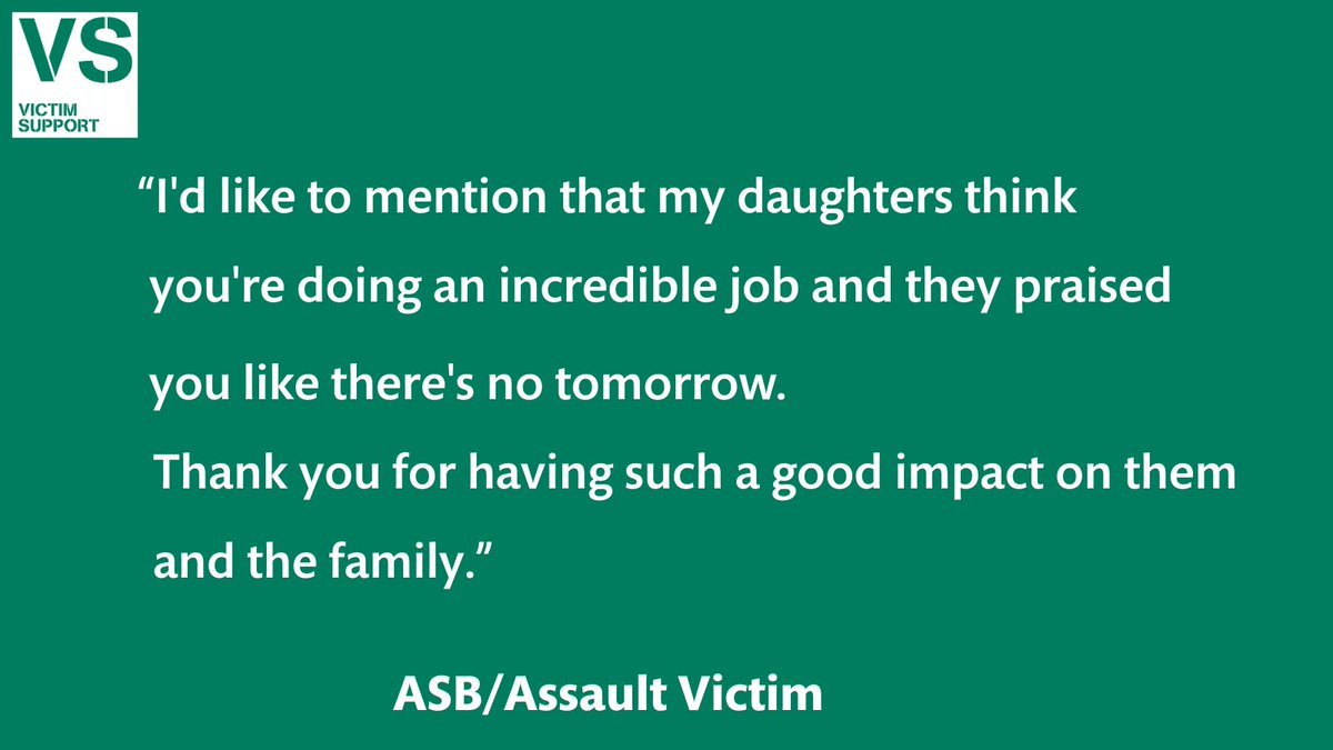 VS_SouthYorks's tweet photo. It's nearly the end of #HappinessAtWorkWeek, and we wanted to share a quote from a service user. It's always nice to receive such positive feedback, knowing that we've helped and made a difference.
#FridayFeedback #VictimSupport #AnyTimeSupport
#SouthYorkshire #HereForYou https://t.co/xlrdgN26lv