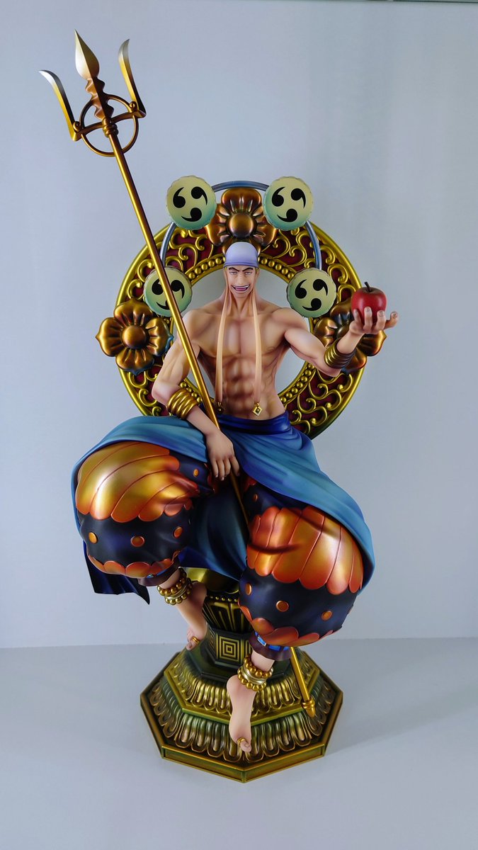 sanji3739's tweet photo. Portrait.Of.Pirates ワンピース “NEO-MAXIMUM” “スカイピア唯一神” 神・エネル

ついに待ちに待った推しのエネルが届きました🤤⚡
造形、彩色ともに最高です‼️⚡
しかもよく見ると台座に汚しの塗装が😍
細かいところまで作り込まれてる１体でした👍⚡ https://t.co/XWUAX4Y5kq