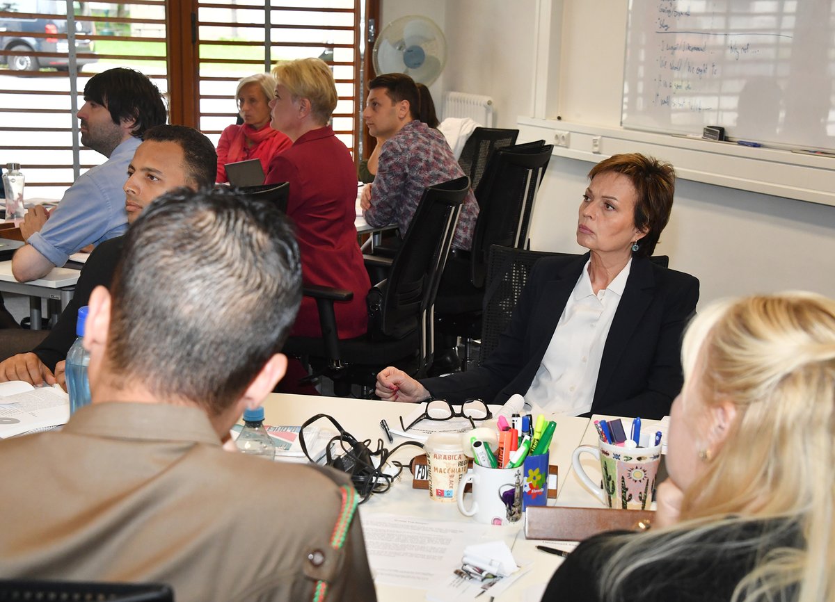 Marshall_Center's tweet photo. Last week, #GCMC’s Partner Language Training Center Europe wrapped up their English Teaching Faculty Development Workshop. The 14 participants from over 10 countries applied the principles of reflective and microteaching, and were then video recorded for review. #PLTCE https://t.co/lXOyLybBVr