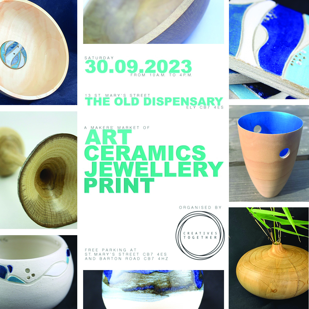 blended_monkey's tweet photo. See you at the September Creatives Together pop-up - Old Dispensary in Ely TOMORROW 💓

Simon &amp; I will be showcasing a small selection of our unique @blended_monkey pieces in clay &amp; wood 🍃  

@CAN_Cambridge
@woodturning https://t.co/cHHJFgNeAd