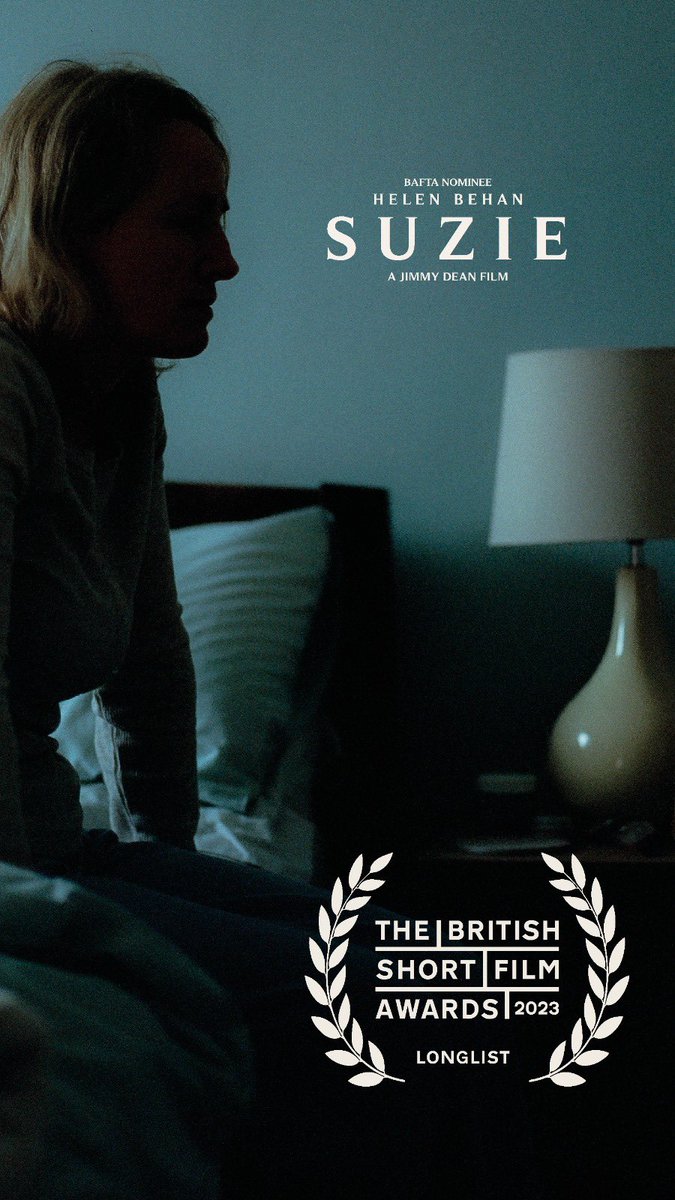 Delighted that Suzie is long listed for 2 awards at the <a href="/BritShortFilm/">The British Short Film Awards</a> - <a href="/helenbehan/">Helen Behan</a> for Best Actress &amp; Anna MacDonald for Best Cinematography!