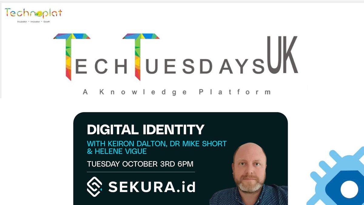 <a href="/WeAreTechnoplat/">Technoplat</a>'s next episode of #TechTuesdaysUK will be next week, on 3rd October. Some of the biggest names in the Digital Identity space will be featured, including Keiron Dalton, our CPO. See you there. lnkd.in/ePDXFRG8