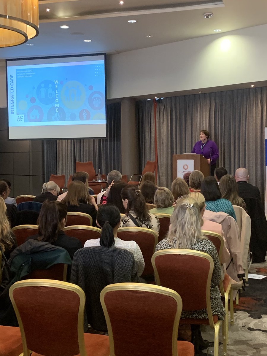 #EnhancedCommunityCare is a national prog, but we are here today to highlight the local successes within the geography serviced by <a href="/HSECHO7/">HSE Dublin South, Kildare & West Wicklow</a>, <a href="/stjamesdublin/">St James's Hospital</a>, <a href="/TUH_Tallaght/">Tallaght University Hospital (TUH)</a>, #NaasGeneralHospital &amp; @DMHospitalGroup
<a href="/MaryOKellyOT/">Mary O'Kelly</a> Chief Officer, DSKWW opening today’s #ECCConference23